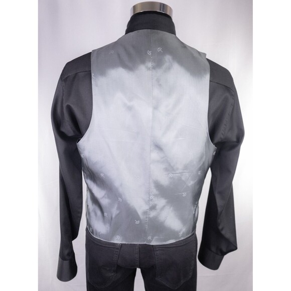 Vintage ARNIE Wool Blend 2-Pcs Blazer Jacket Cost / Vest Gray Micro Check Sz 42R - Picture 4 of 16